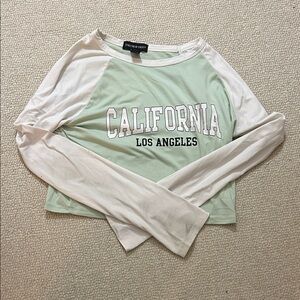 Streetwear Society Mint and White Long Sleeve Tee